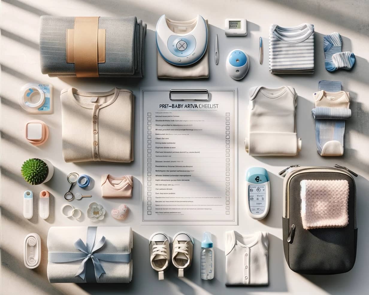 pre-baby arrival checklist and essential items emphasizes a well-organized and thorough preparation for welcoming a new baby